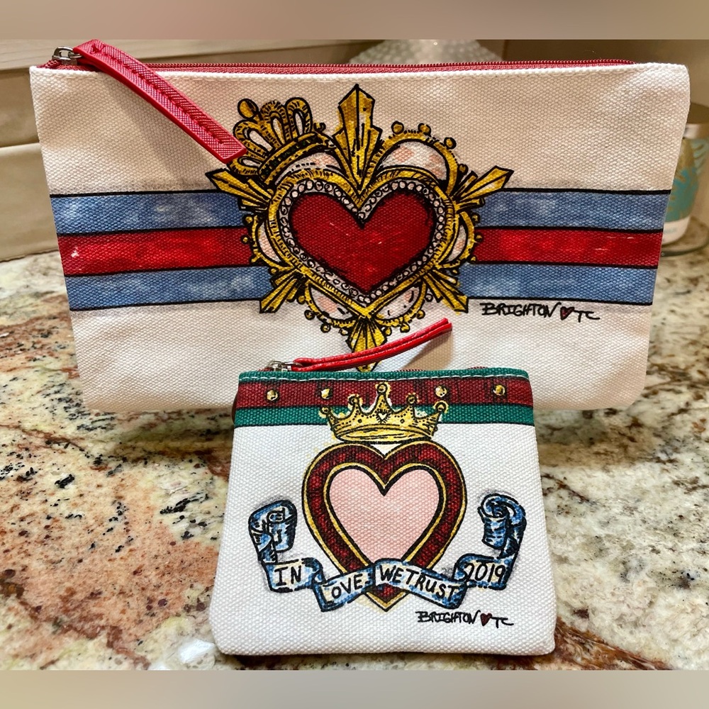 Brighton In Love We Trust Canvas Pouches - Set of 2
